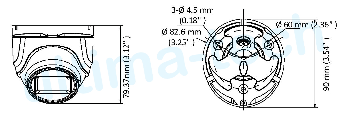 4K mini dome dimensions